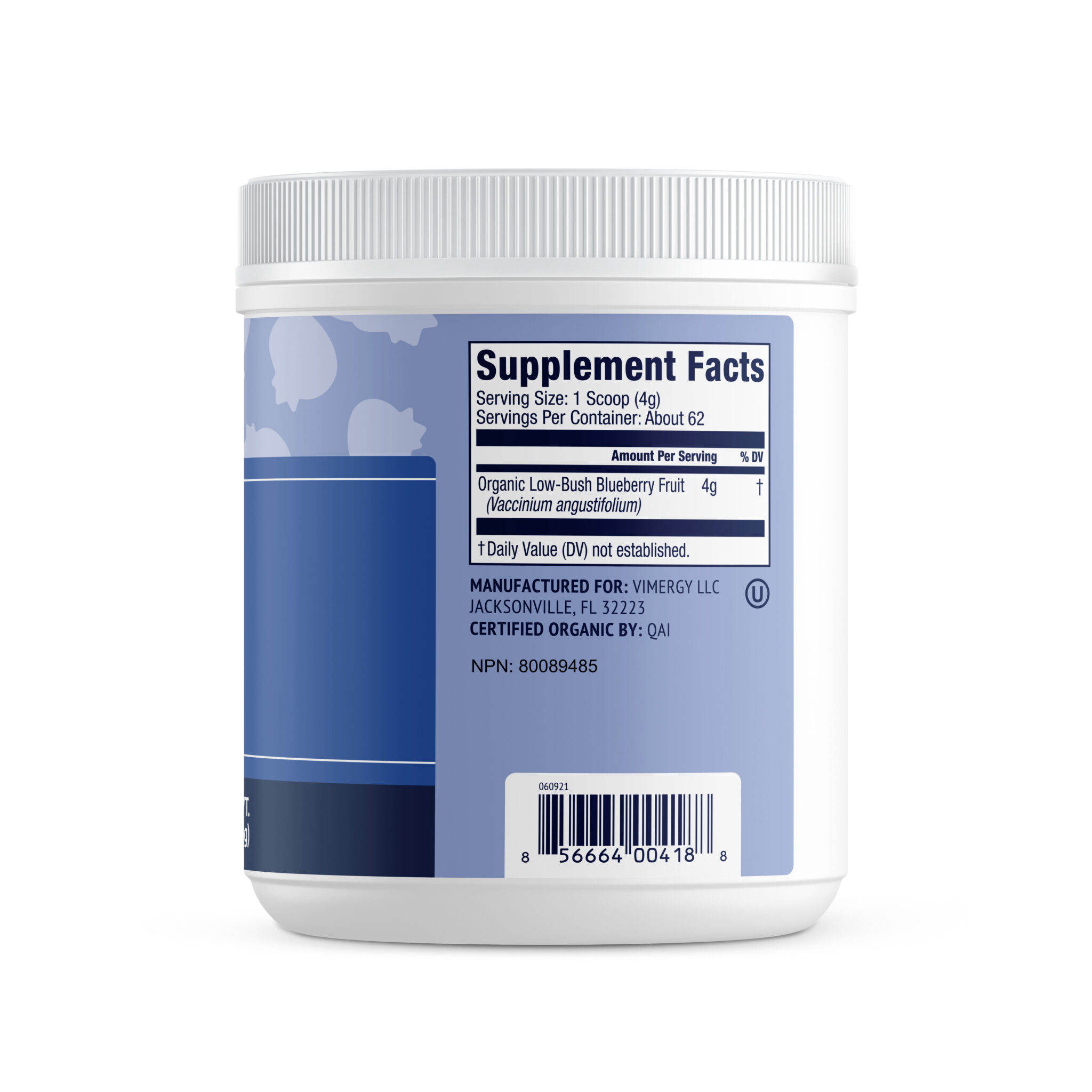 Vimergy Organic Wild Blueberry Powder Flower of Life