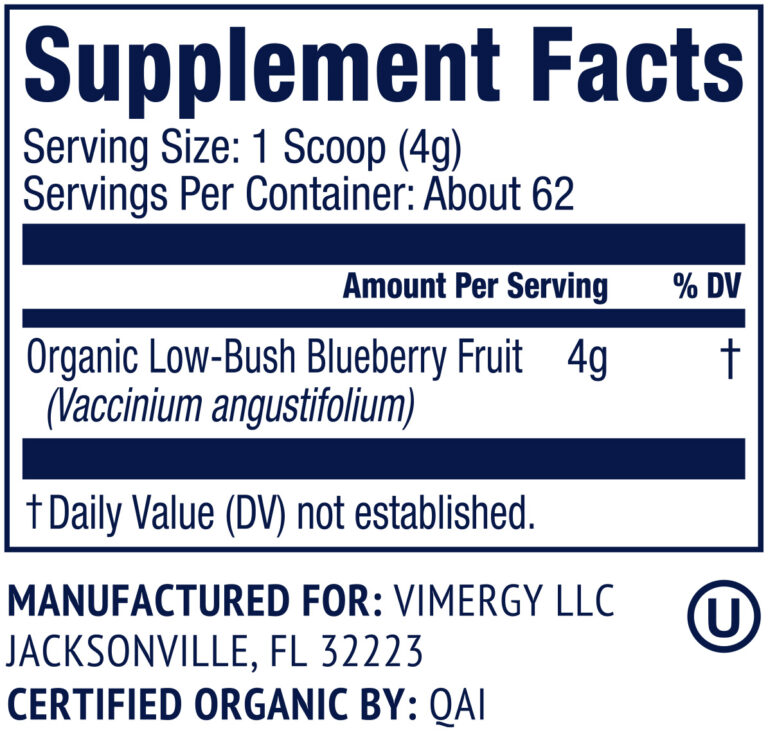 Vimergy Organic Wild Blueberry Powder Flower of Life