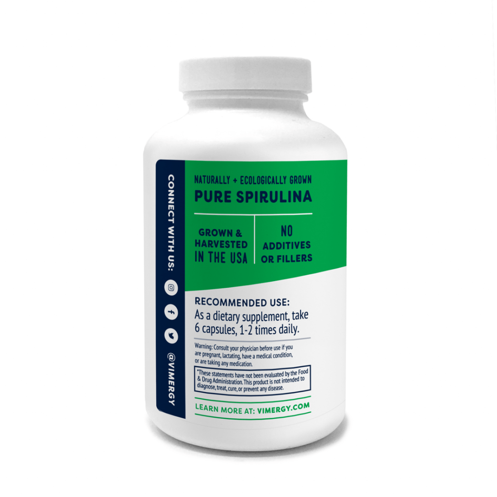 Vimergy Spirulina 180 Capsules Flower of Life