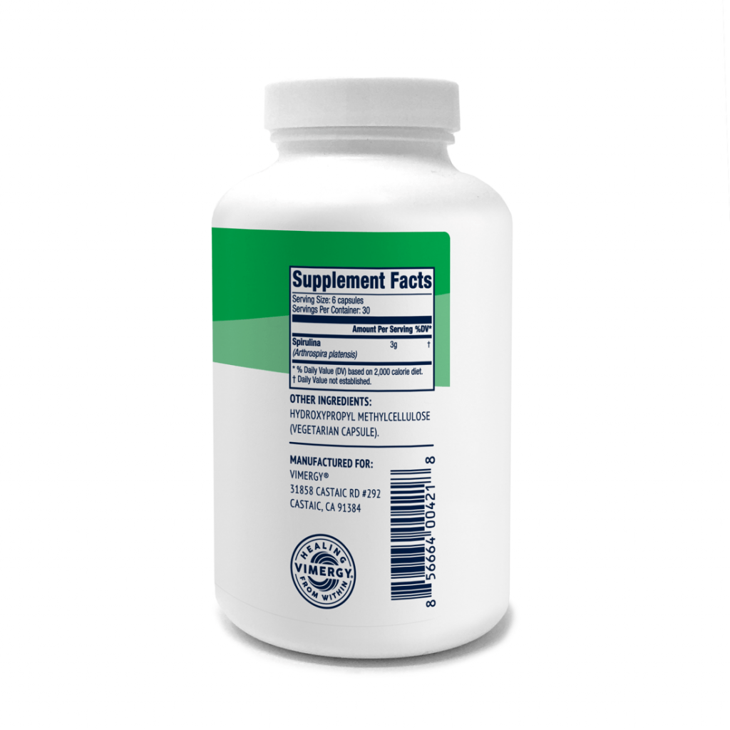 Vimergy Spirulina 180 Capsules Flower of Life