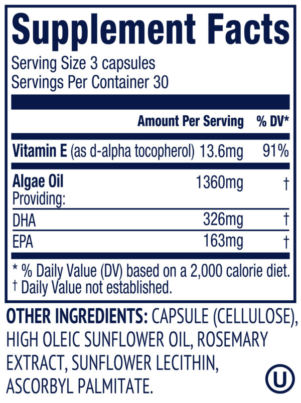 Vimergy Vegan EPA/DHA 90 Capsules Flower of Life